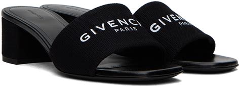 givenchy black slides price|Givenchy black 4g heeled sandals.